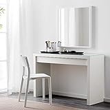 IKEA-Malm-Schminktisch weiß weiß mit Glasplatte 120 x 41 x 78 cm